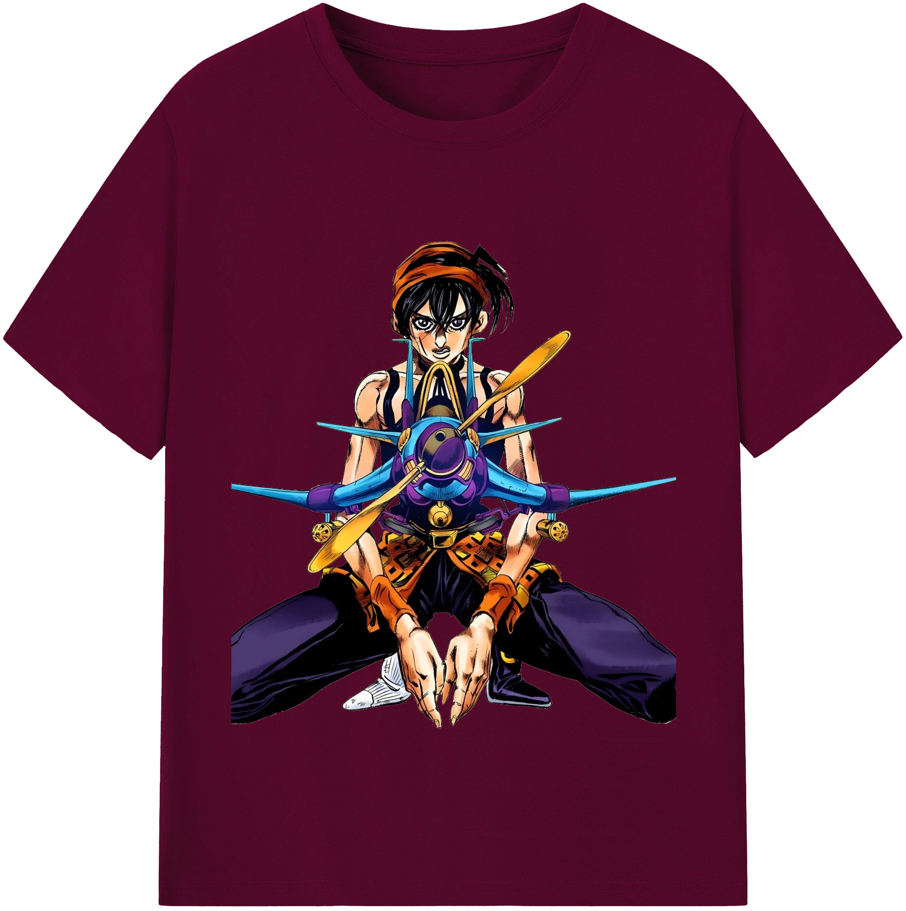 （画像用） ジョジョの奇妙な冒険 ナランチャ?ギルガ JoJo's Bizarre Adventure Narancia Ghirga レディースカジュアルプリントTシャツ（綿100％）